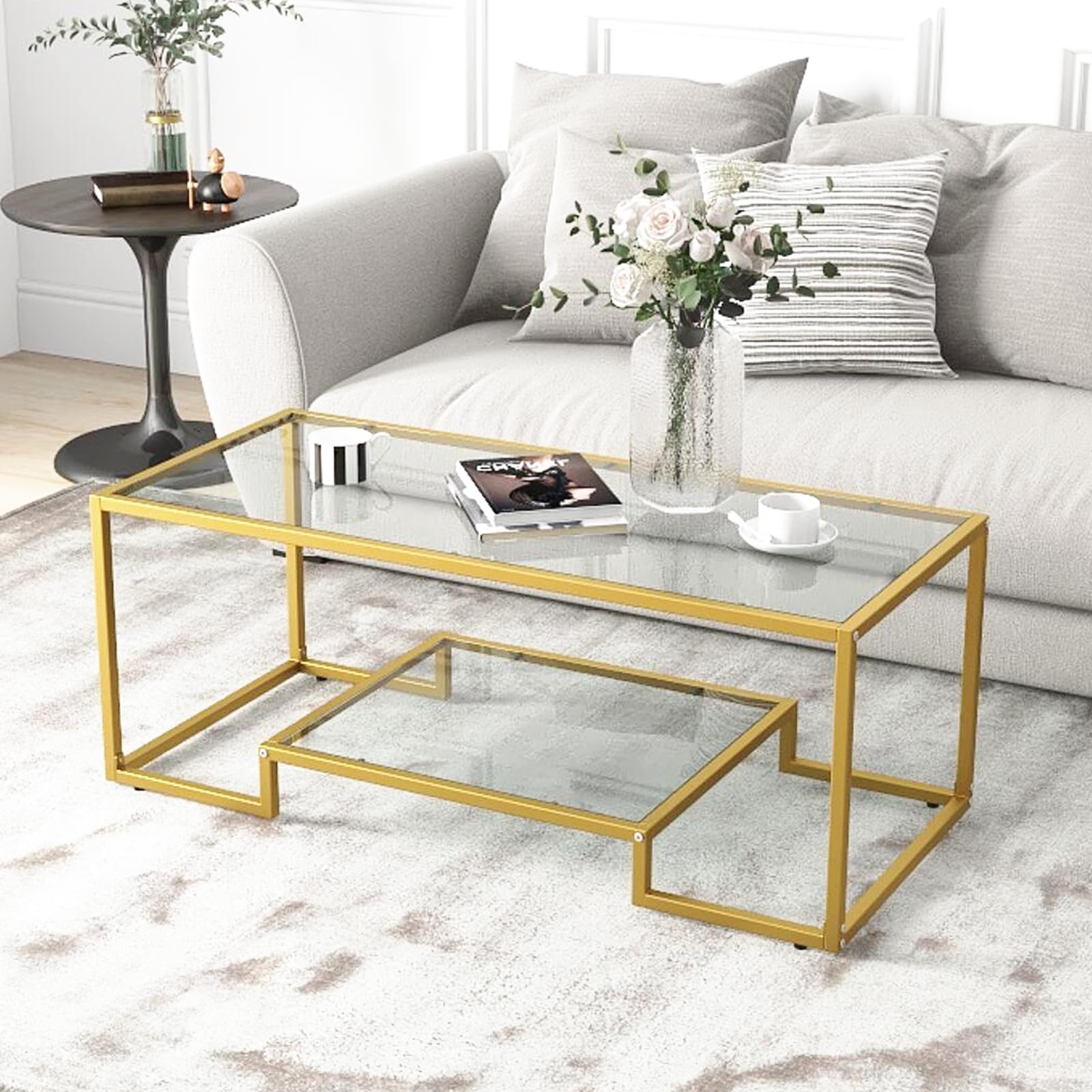 【cornice】COFFEE TABLE Barnstone Cornice Rectangle Storage Shelf Coffee Table by